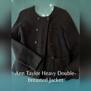 Warm Ann Taylor Women's Double Breasted Blazer Jacket, Small